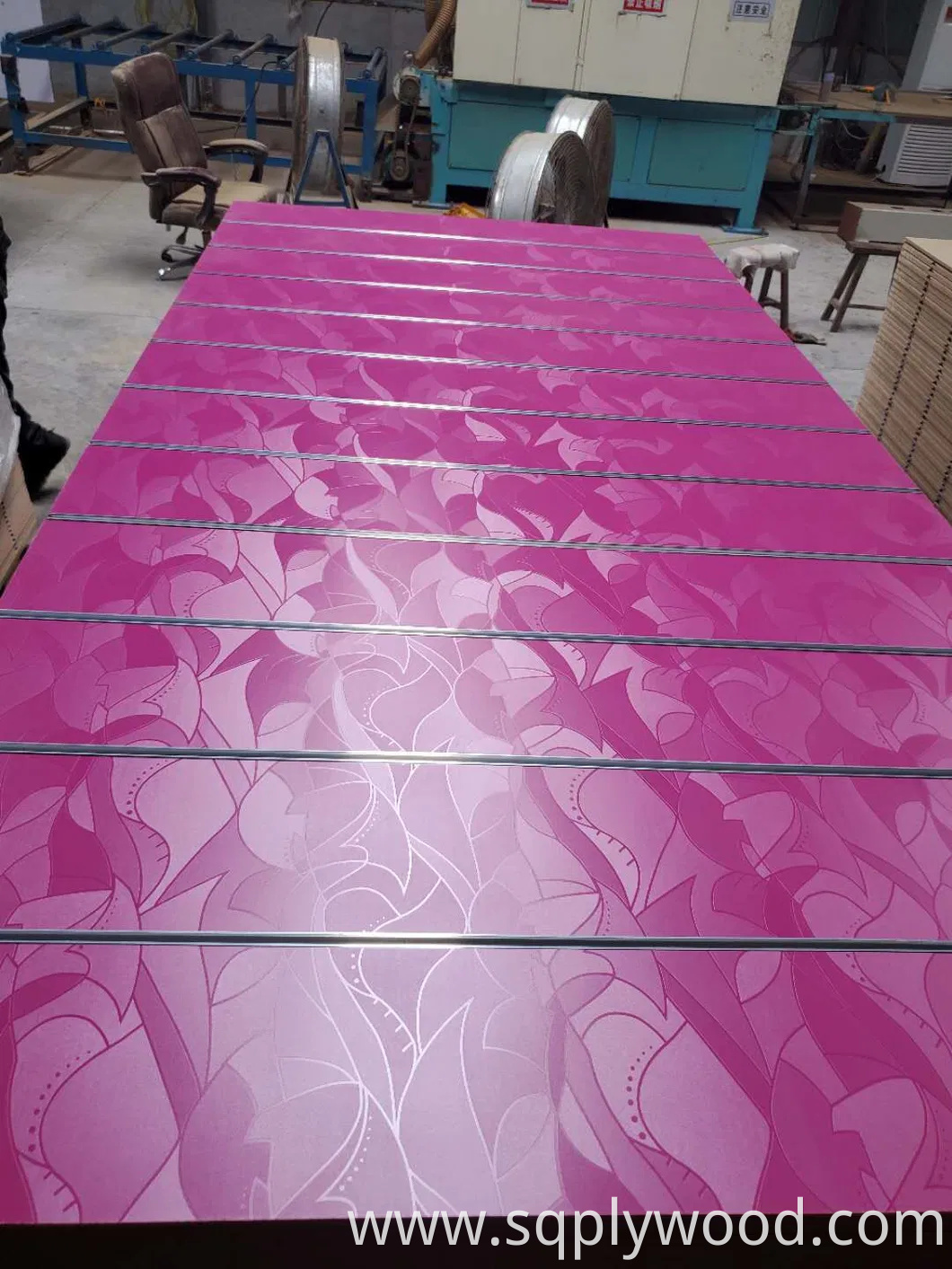 Horizontal Groove Length 2440mm Melamine Colors UV New Design MDF Slatwall Panel Slot Board